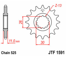 Pignon JT SPROCKETS acier standard 1591 - 525