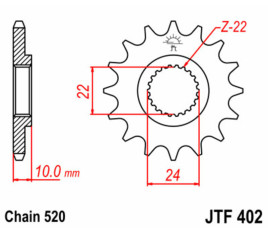 Pignon JT SPROCKETS acier standard 402 - 520