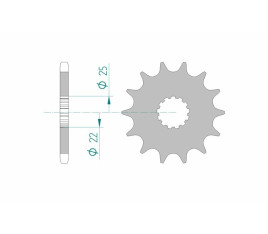 Pignon AFAM acier standard 28401 - 525