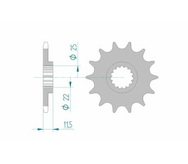 Pignon AFAM acier standard 73303 - 520