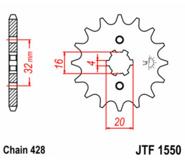 Pignon JT SPROCKETS acier standard 1550 - 428