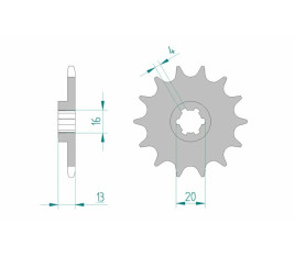 Pignon AFAM acier standard 94214 - 520