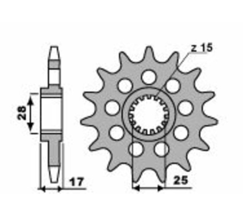 Pignon PBR acier standard 2250 - 520 - 1077620001