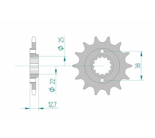 Pignon AFAM acier standard 24505 - 520