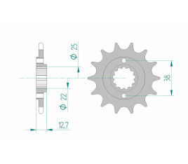 Pignon AFAM acier standard 24505 - 520