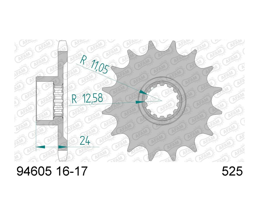 Pignon AFAM acier standard 94605 - 525