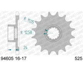 Pignon AFAM acier standard 94605 - 525