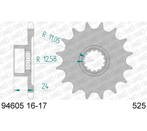 Pignon AFAM acier standard 94605 - 525