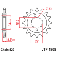 Pignon JT SPROCKETS acier anti-bruit 1908 - 520