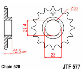 Pignon JT SPROCKETS acier standard 577 - 520