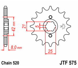 Pignon JT SPROCKETS acier standard 575 - 520