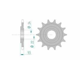 Pignon AFAM acier standard 20311 - 520