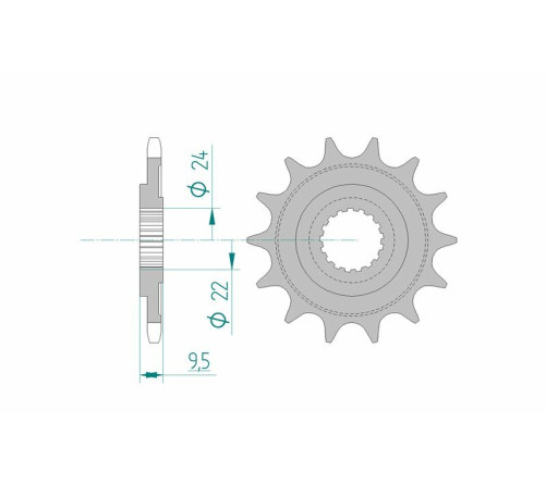 Pignon AFAM acier standard 20311 - 520