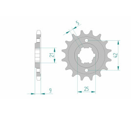 Pignon AFAM acier standard 21304 - 428