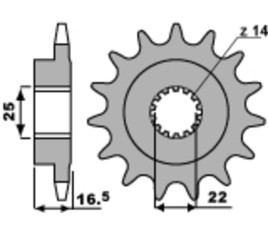 Pignon PBR acier standard 2114 - 525