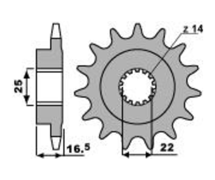 Pignon PBR acier standard 2114 - 525