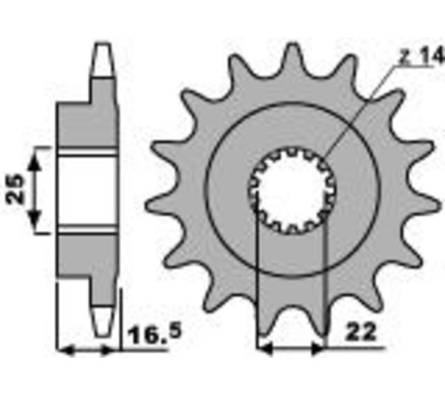 Pignon PBR acier standard 2114 - 525