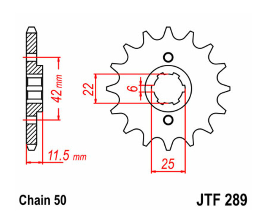 Pignon JT SPROCKETS acier standard 289 - 530