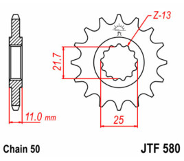 Pignon JT SPROCKETS acier standard 580 - 520