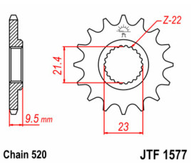 Pignon JT SPROCKETS acier standard 1577 - 520