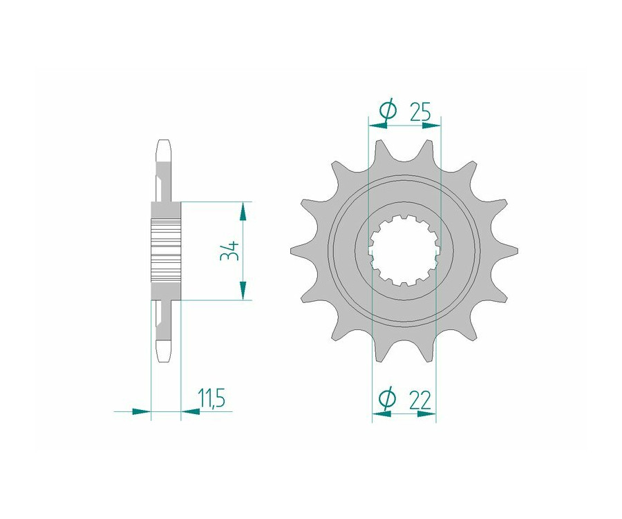 Pignon AFAM acier standard 43400 - 520