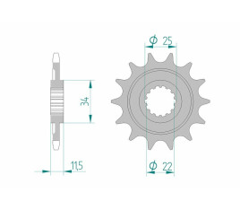 Pignon AFAM acier standard 43400 - 520