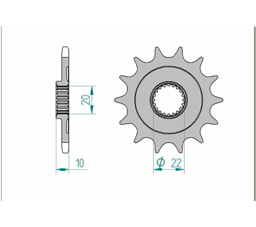 Pignon AFAM acier standard 43302 - 520