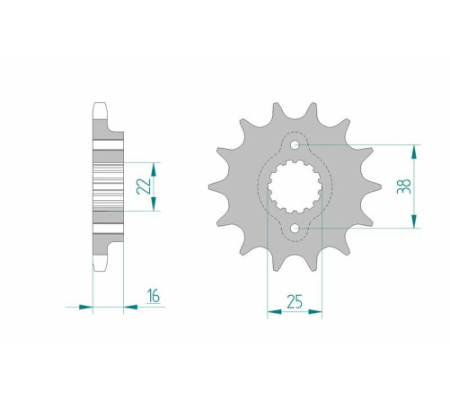 Pignon AFAM acier standard 52608 - 525