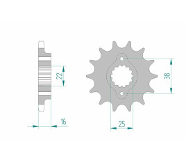 Pignon AFAM acier standard 52608 - 525