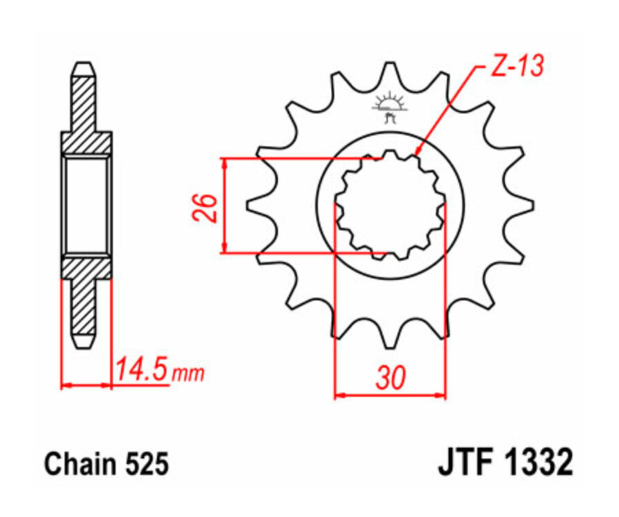 Pignon JT SPROCKETS acier standard 1332 - 525