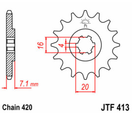 Pignon JT SPROCKETS acier standard 413 - 428