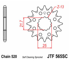 Pignon JT SPROCKETS acier anti-boue 565 - 520