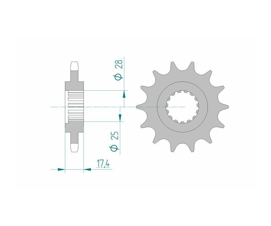 Pignon AFAM acier standard 91800 - 525