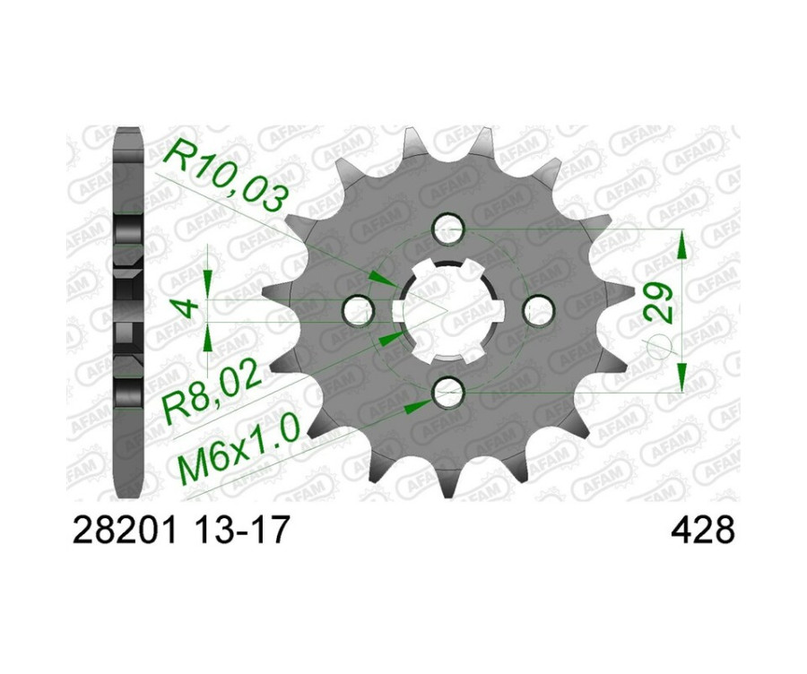 Pignon AFAM acier standard 28201 - 428