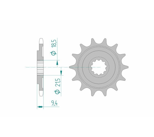 Pignon AFAM acier standard 20310 - 520