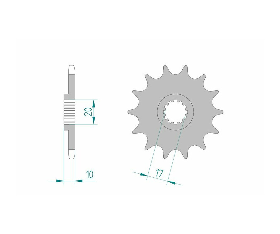 Pignon AFAM acier standard 64201 - 520