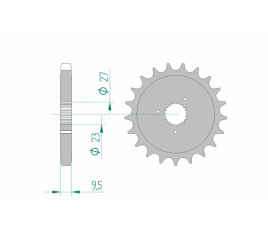 Pignon AFAM acier standard 94802 - 530