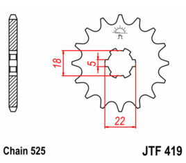 Pignon JT SPROCKETS acier standard 419 - 525