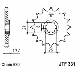 Pignon JT SPROCKETS acier standard 331 - 530