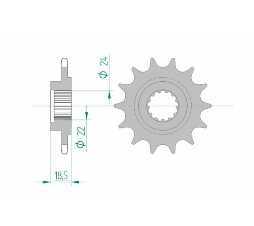 Pignon AFAM acier standard 24603 - 520