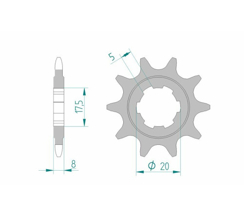 Pignon AFAM acier standard 94306 - 520