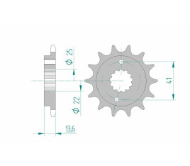 Pignon AFAM acier standard 20517 - 520