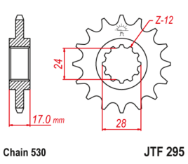 Pignon JT SPROCKETS acier anti-bruit 295 - 525 - 1126795001