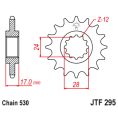 Pignon JT SPROCKETS acier anti-bruit 295 - 525