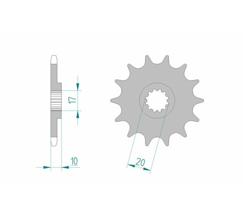 Pignon AFAM acier standard 94301 - 520