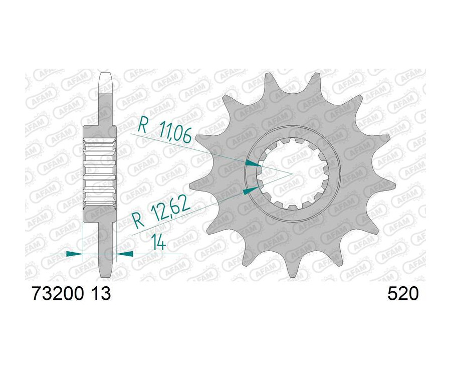 Pignon AFAM acier standard 73200-520