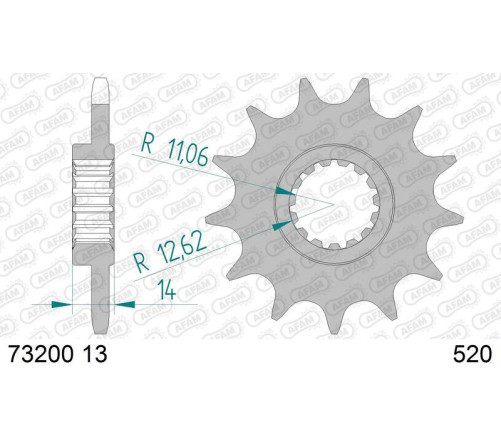 Pignon AFAM acier standard 73200-520 - 1108790001