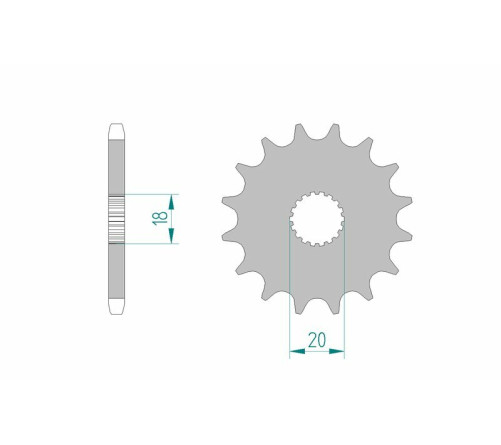 Pignon AFAM acier standard 22200 - 428