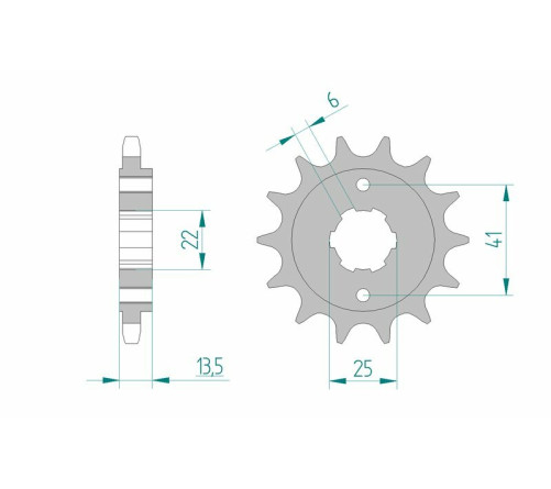 Pignon AFAM acier standard 20506 - 525