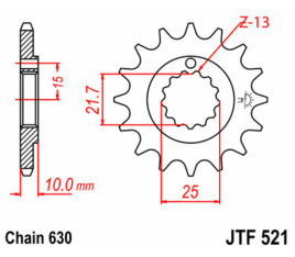 Pignon JT SPROCKETS acier standard 521 - 630